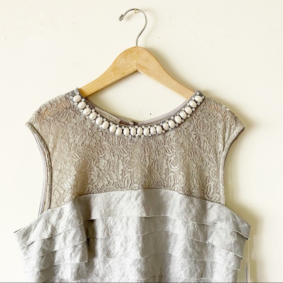 **NWT** Silver Dress w/ Jewel Collar Detail Size16 - Picture 3 of 10